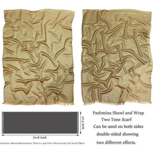 Gold Bridal Shawl Wedding Statement Formal Evening Dress Wraps Scarf Cover Up - Picture 4 of 4